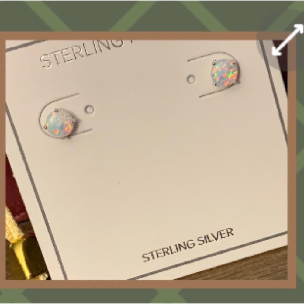 Opal Earrings in Sterling Silver - Picture 3 of 3